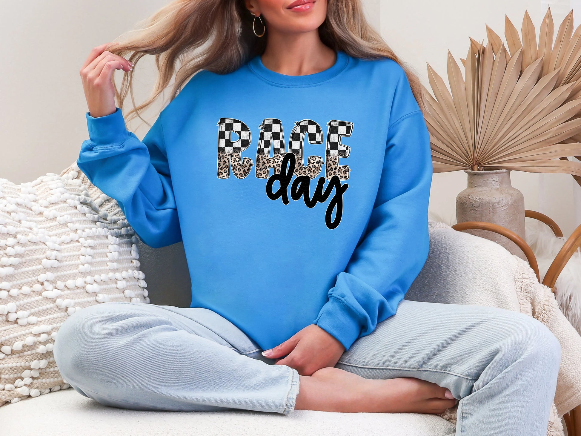 Race Day Checkered Leopard DTF TRANSFER