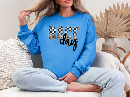 Race Day Checkered Leopard DTF TRANSFER