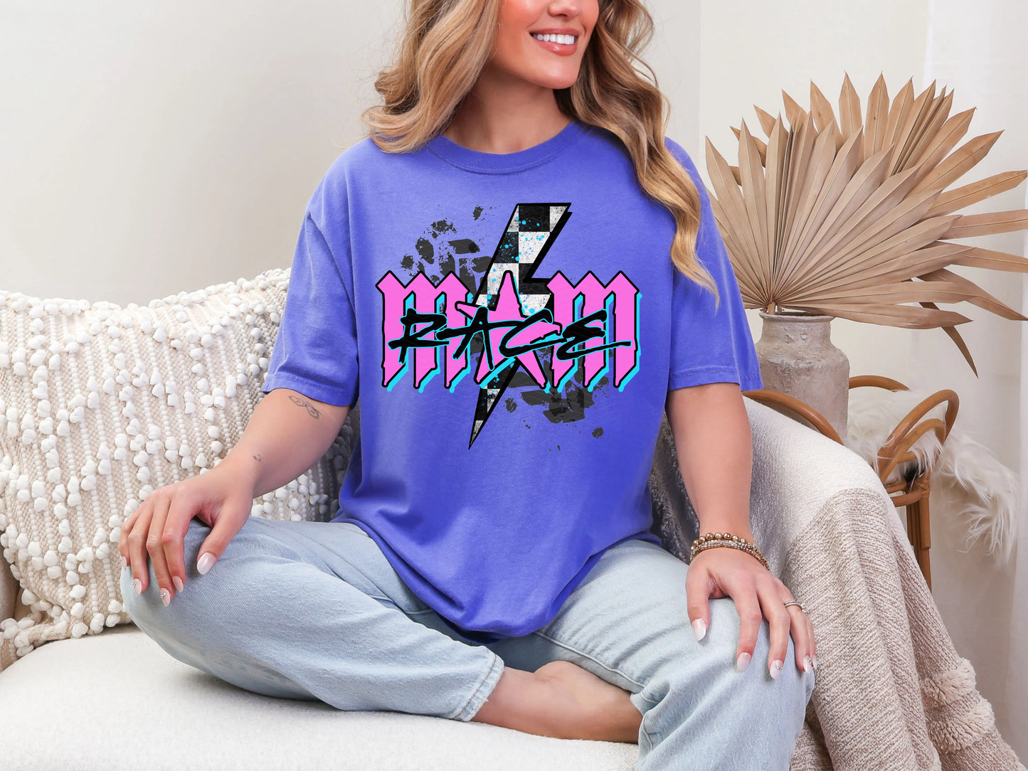 Race Mom Pink Blue DTF TRANSFER