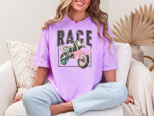 Race Mom Pink Motorbike DTF TRANSFER