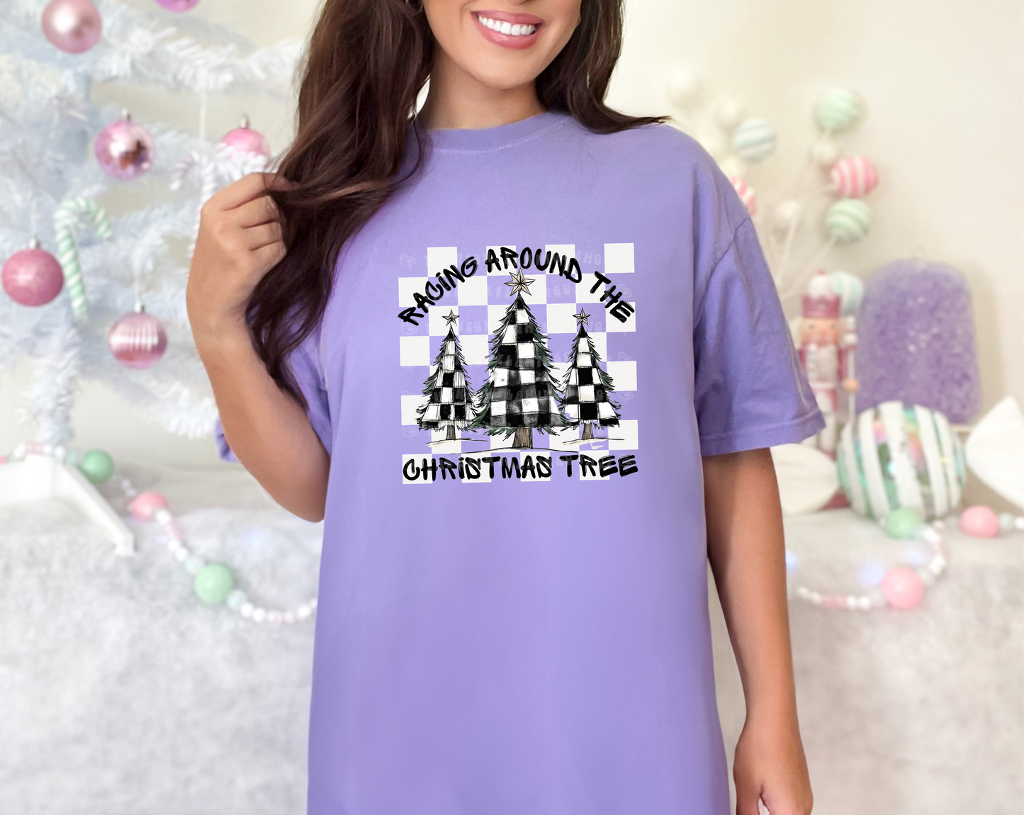 Racing Around the Christmas Tree DTF TRANSFER