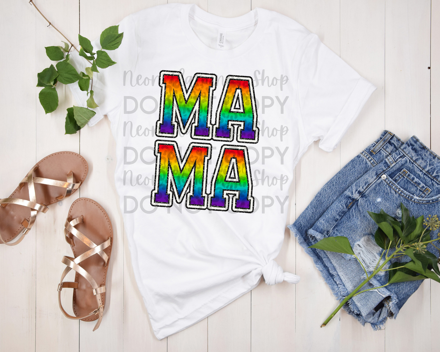 Rainbow Mama Glitter DTF TRANSFER