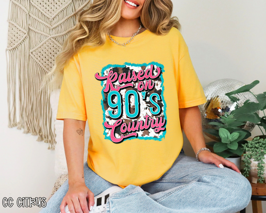 Raised on 90's Country Cow Print DTF TRANSFER