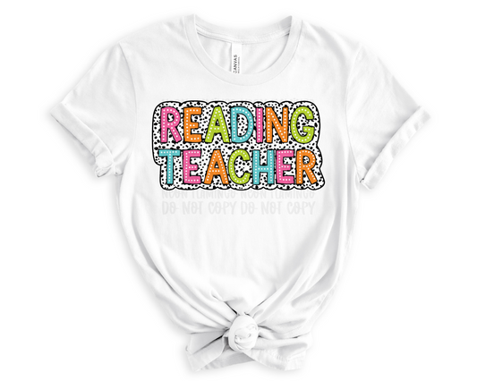 Reading Teacher Dalmatian Dots DTF TRANSFER