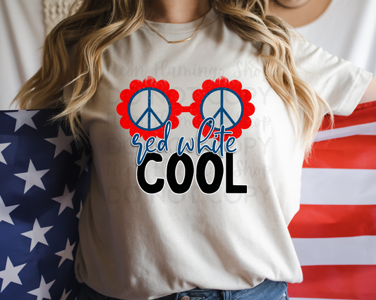 Red White Cool flower glasses
