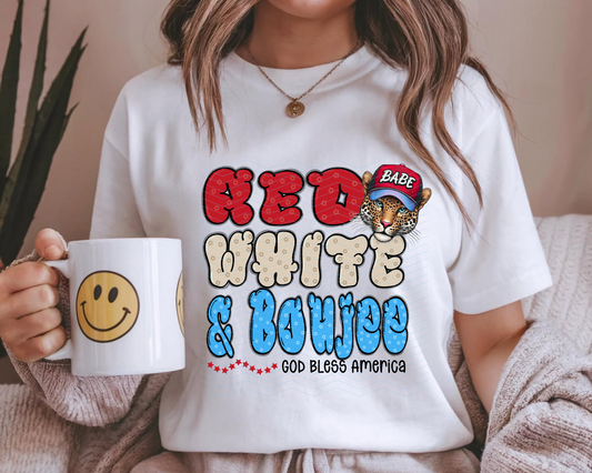 Red White & Boujee God Bless America DTF TRANSFER