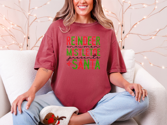 Reindeer Snowmen Mistletoe Presents + Santa DTF TRANSFER