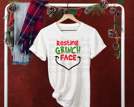 Resting Grinch Face DTF TRANSFER