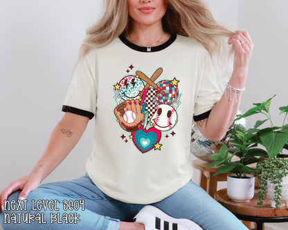 Retro Baseball Collage | Multiple Colors | DTF TRANSFER