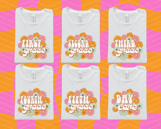 Retro Flowers Grades DTF TRANSFER