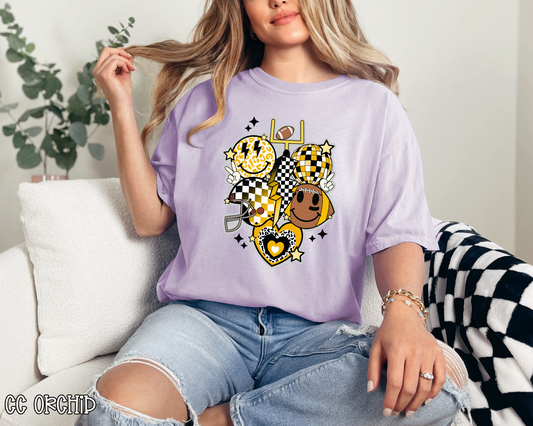 Retro Football Yellow DTF TRANSFER