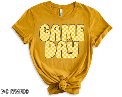 Retro Game Day Checkered | Multiple Colors | DTF TRANSFER