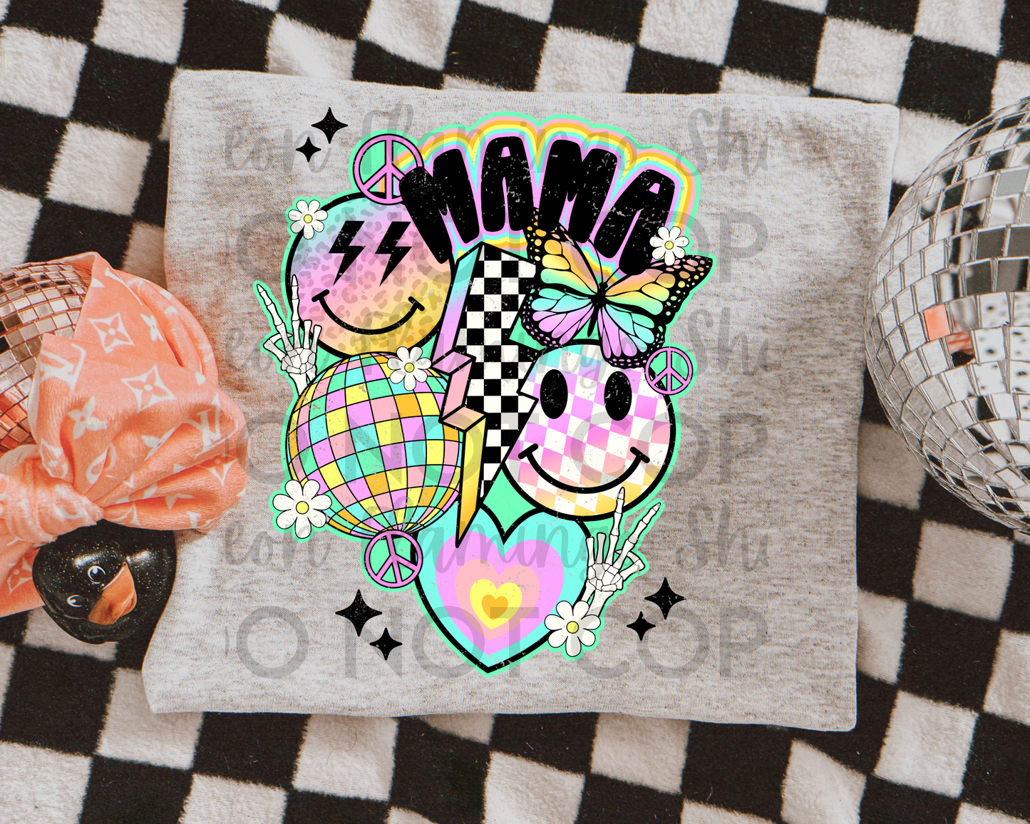 Retro Mama Collage Grunge