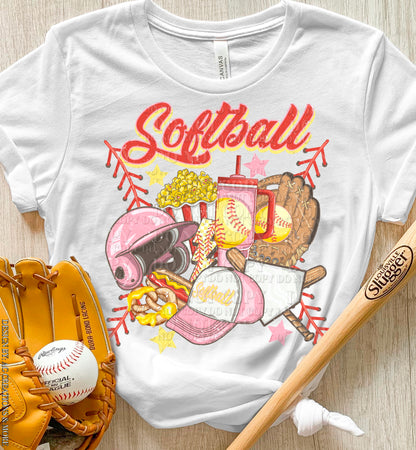 Retro Pink Softball