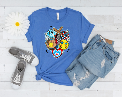 Retro Softball Collage | Multiple Colors | DTF TRANSFER