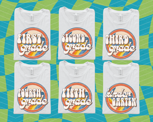 Retro Wave Circle Grades DTF TRANSFER
