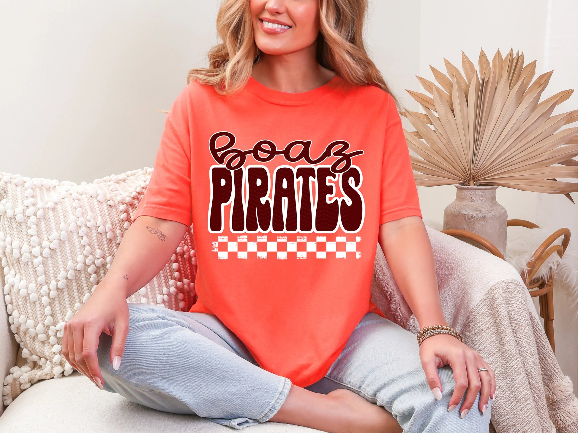 Retro Stacked Mascot Boaz Pirates DTF TRANSFER