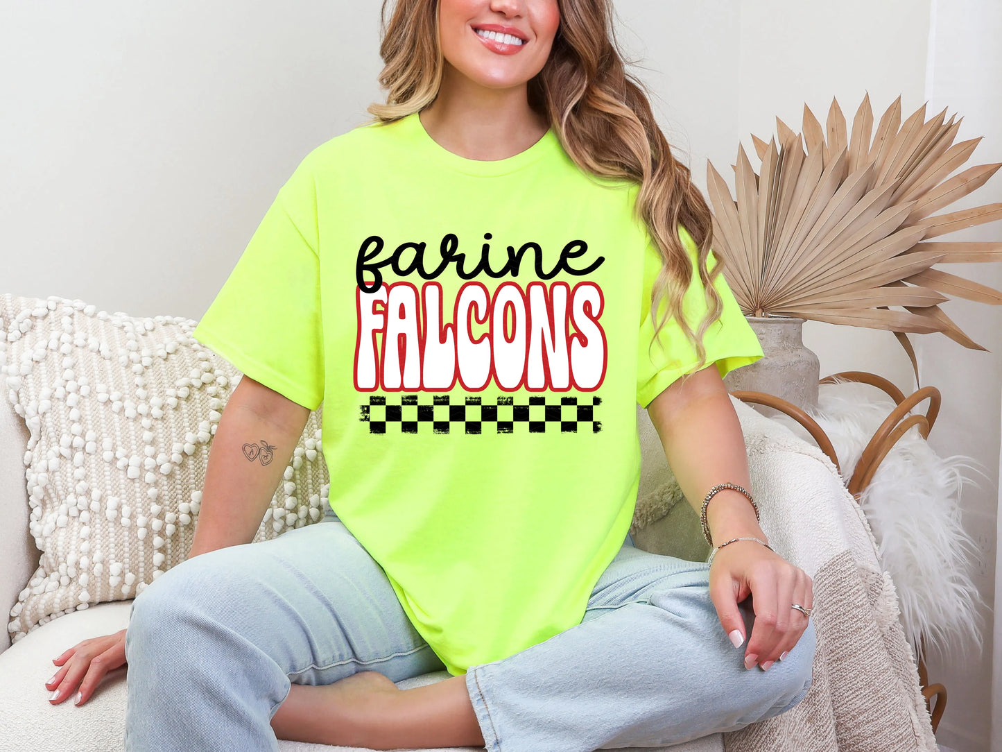 Retro Stacked Mascot Farine Falcons DTF TRANSFER