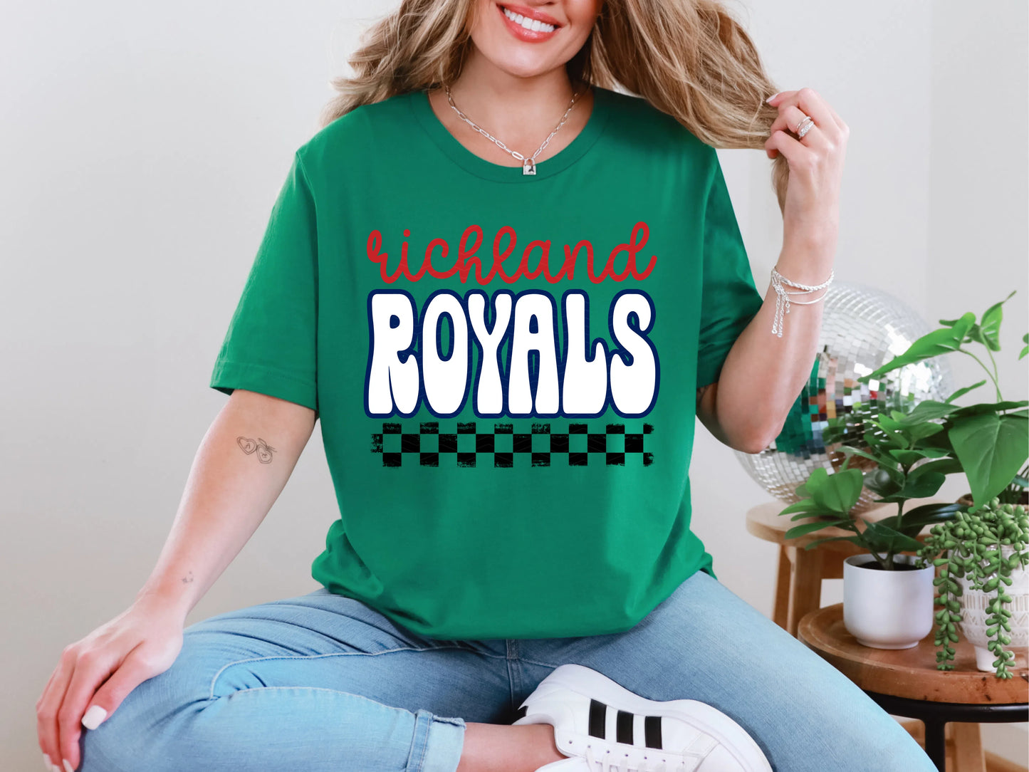 Retro Stacked Mascot Richland Royals DTF TRANSFER