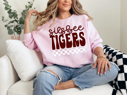 Retro Stacked Mascot Silsbee Tigers DTF TRANSFER
