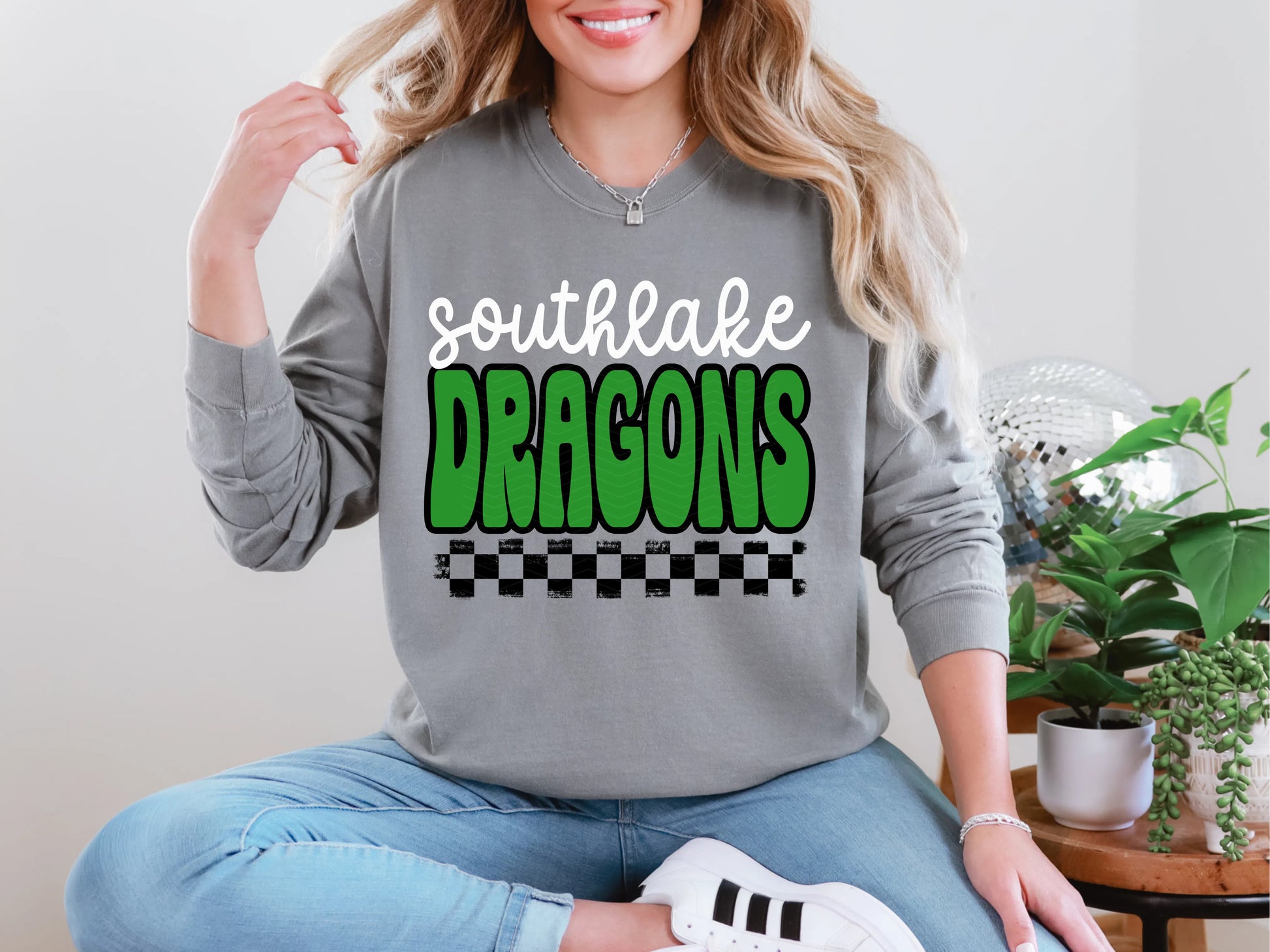 Retro Stacked Mascot Southlake Dragons DTF TRANSFER
