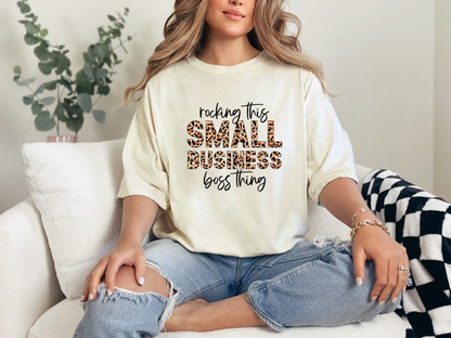 Rocking This Small Business Boss Thing Leopard DTF TRANSFER