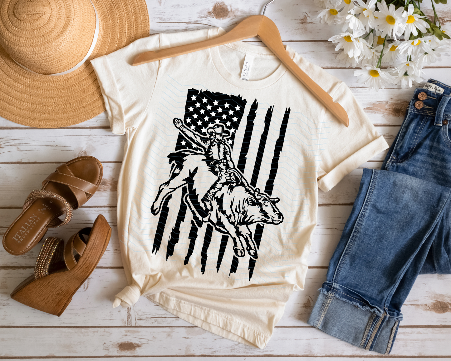 Rodeo Bull Flag DTF TRANSFER