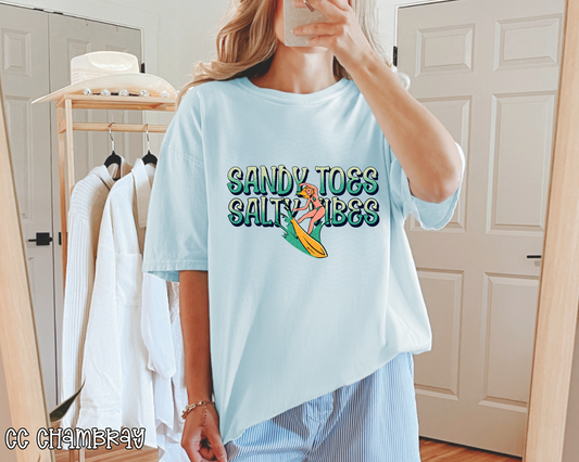 Sandy Toes Salty Vibes DTF TRANSFER