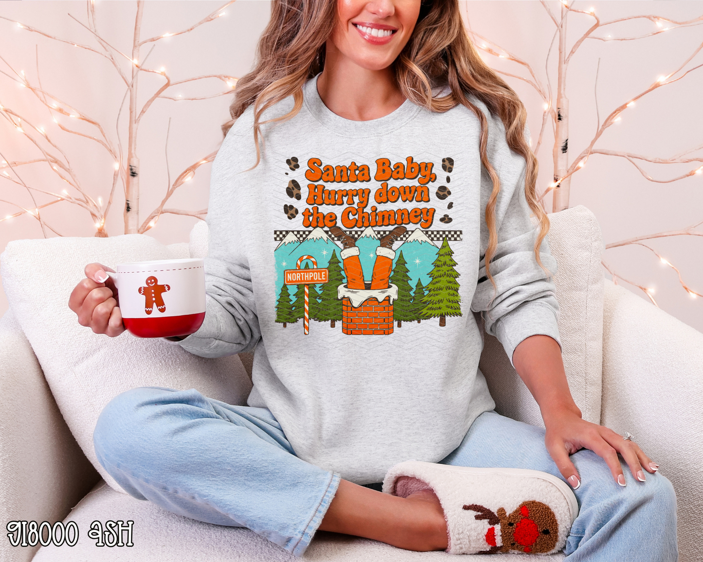 Santa Baby Hurry Down The Chimney Leopard DTF TRANSFER