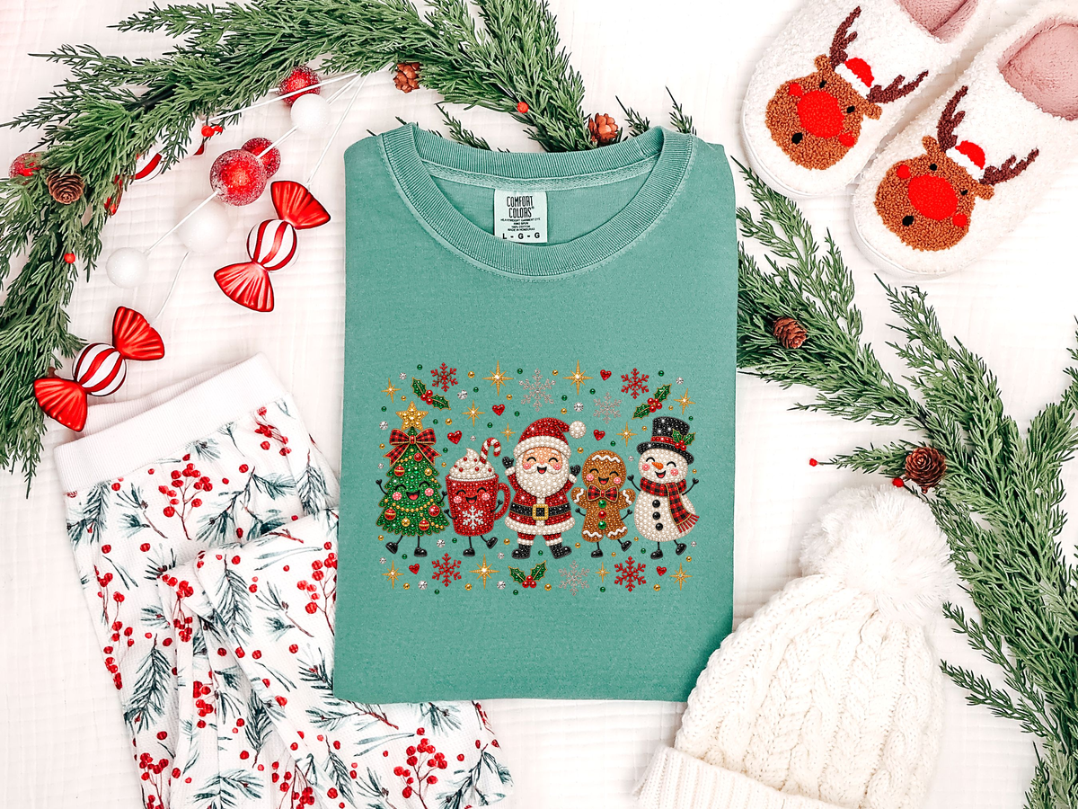 Santa & Friends Rhinestone DTF TRANSFER