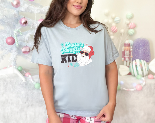 Santa's Favorite Kid Blue Light Skin DTF TRANSFER