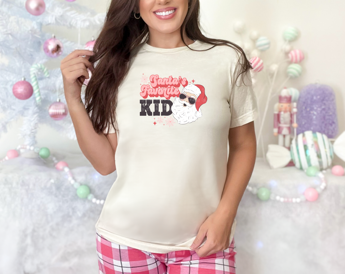 Santa's Favorite Kid Red Light Skin DTF TRANSFER