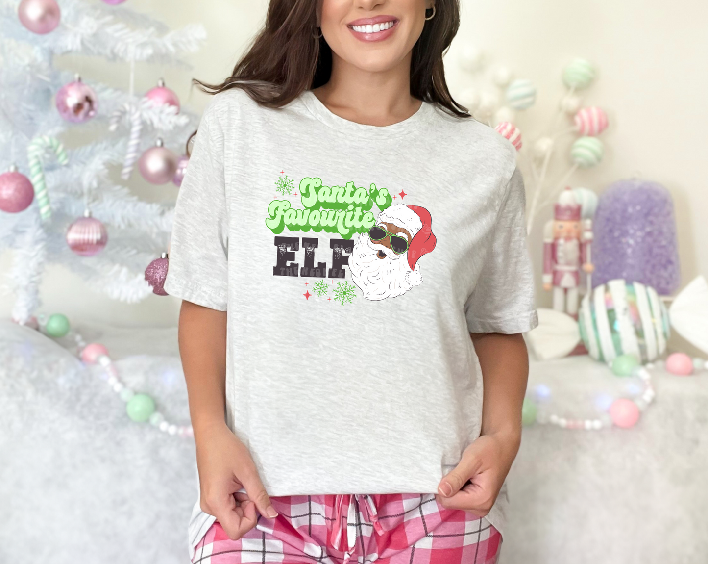 Santa's Favourite Elf Dark Skin DTF TRANSFER