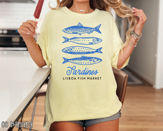 Sardines Lisboa Fish Market Hand Drawn Collection DTF TRANSFER