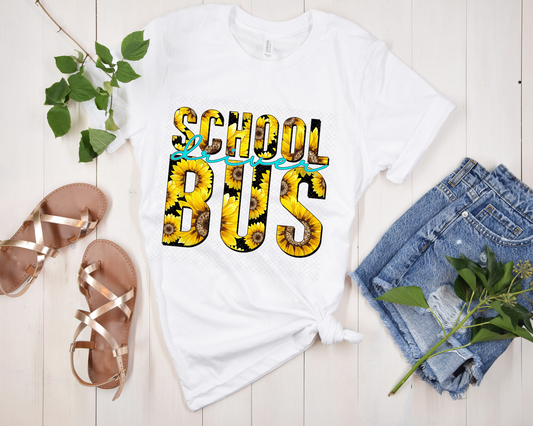 School Bus Driver Sunflower DTF TRANSFER