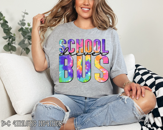 School Bus Driver Tie-Dye DTF TRANSFER
