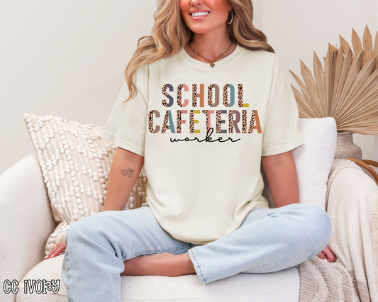 School Cafeteria Worker Half Leopard DTF TRANSFER