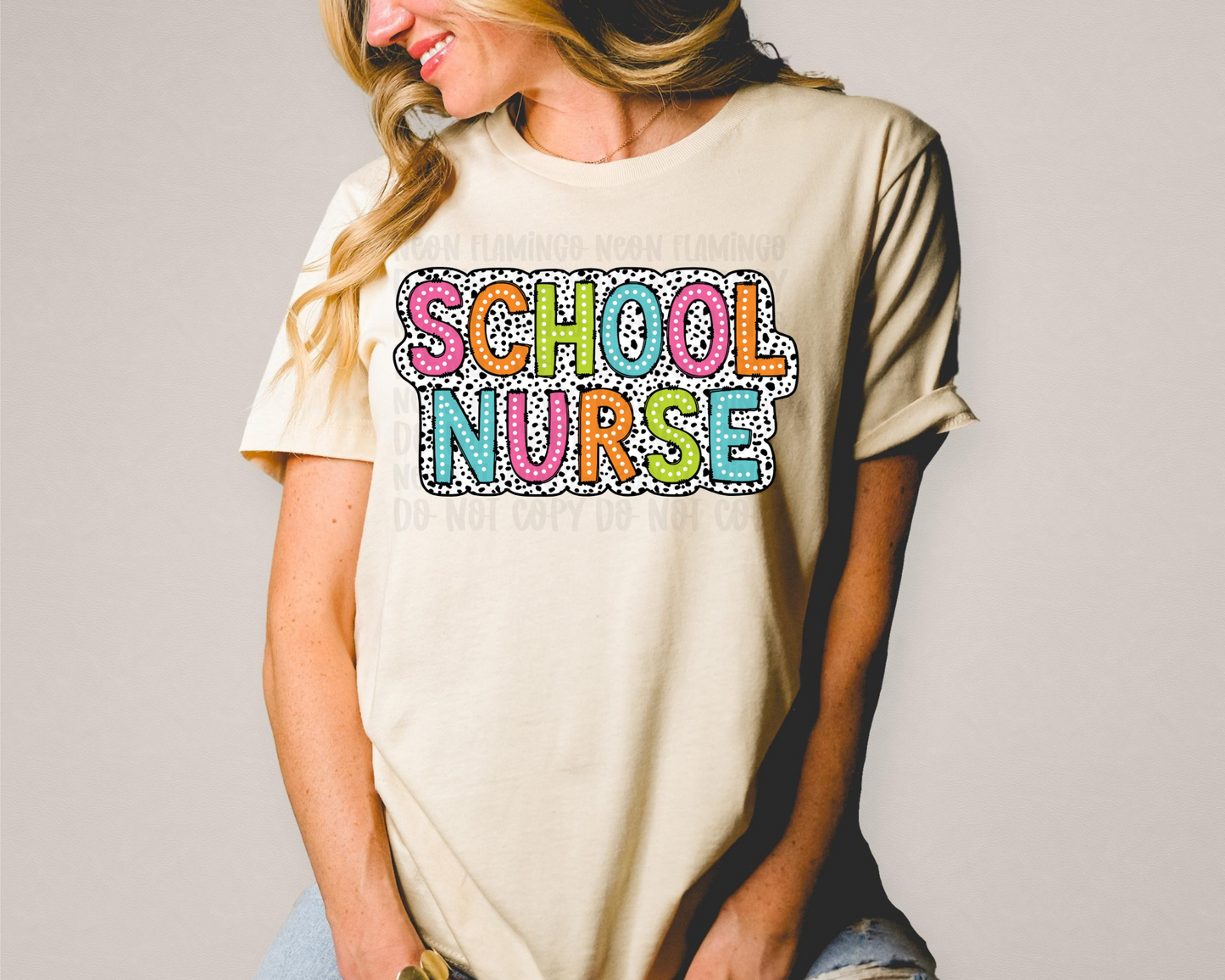 School Nurse Dalmatian Dots DTF TRANSFER