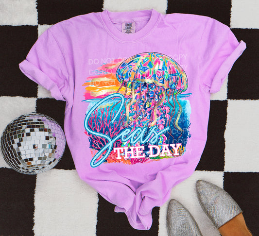 Seas The Day Neon Scene DTF TRANSFER