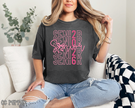 Senior Class of 2026 Coquette Pink Back DTF TRANSFER