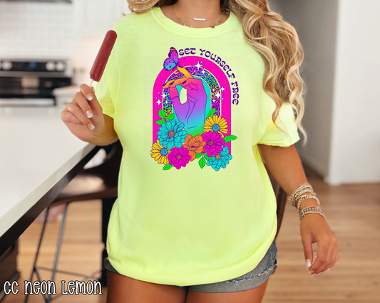 Set Yourself Free Neon DTF TRANSFER