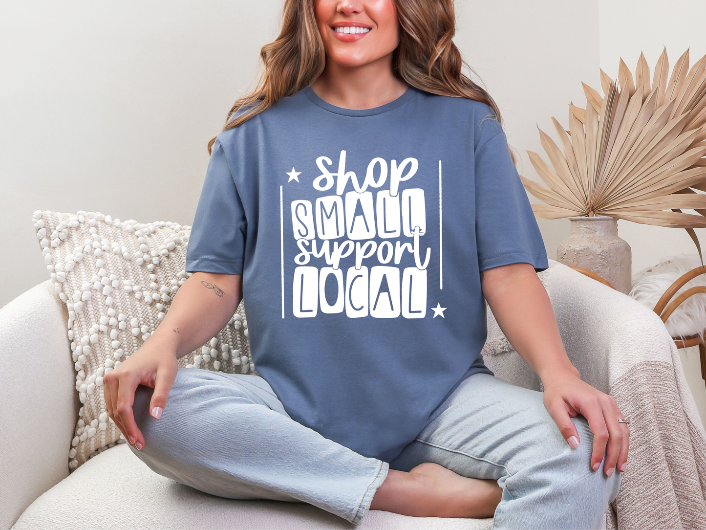 Shop Small Support Local White DTF TRANSFER