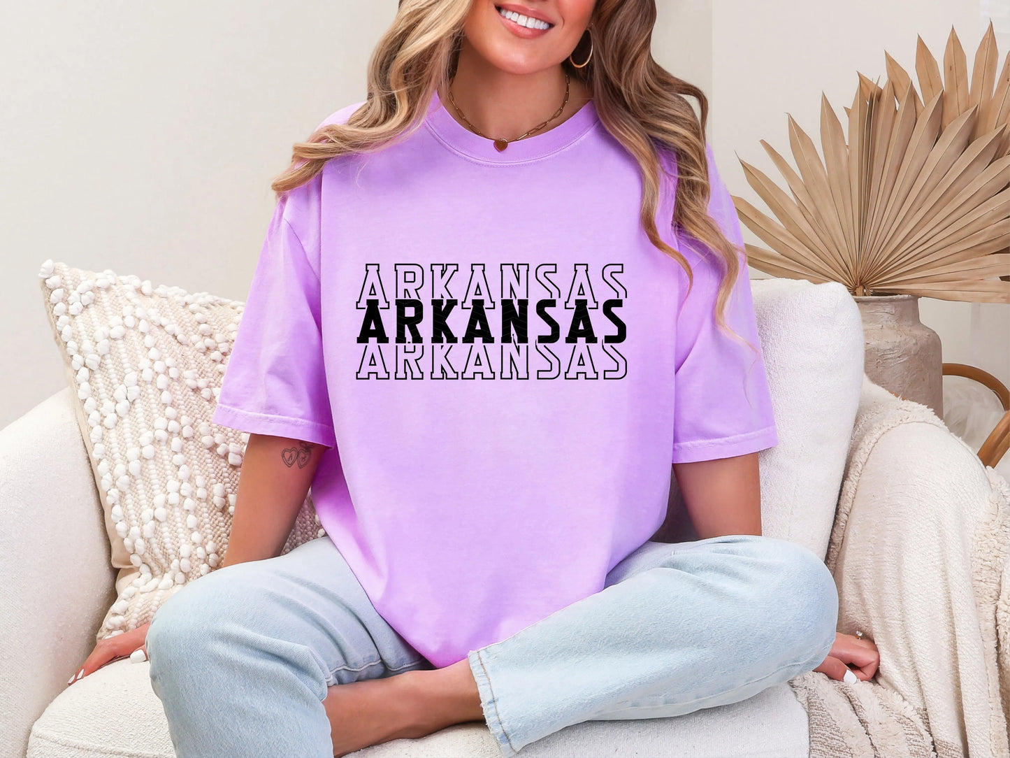 Single Color Stacked Arkansas DTF TRANSFER