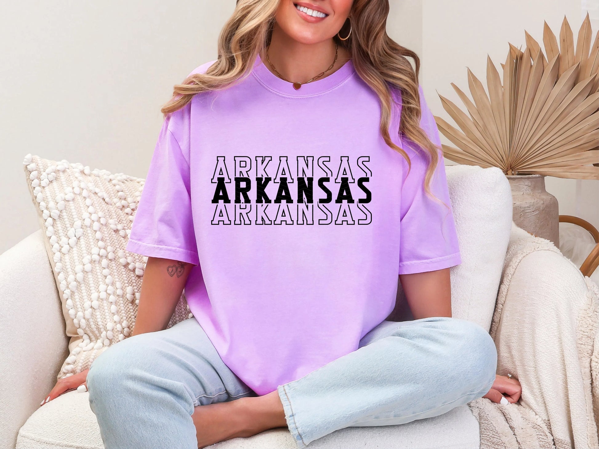 Single Color Stacked Arkansas DTF TRANSFER