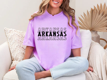 Single Color Stacked Arkansas DTF TRANSFER