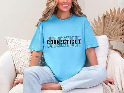 Single Color Stacked Connecticut DTF TRANSFER