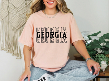 Single Color Stacked Georgia DTF TRANSFER