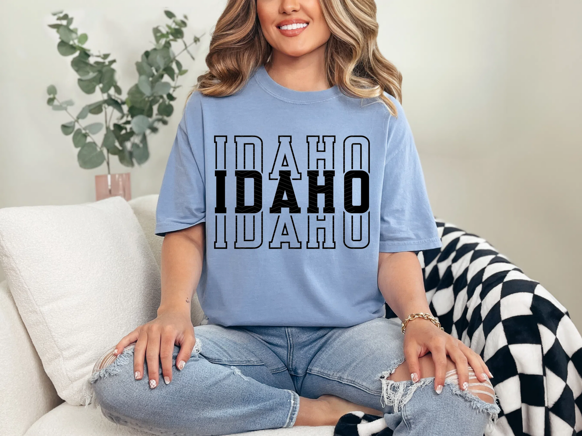Single Color Stacked Idaho DTF TRANSFER