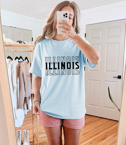 Single Color Stacked Illinois DTF TRANSFER