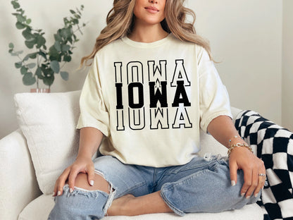 Single Color Stacked Iowa DTF TRANSFER